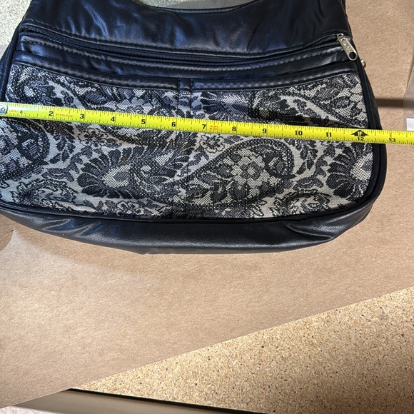 Black floral vintage shoulder purse - Picture 11 of 14